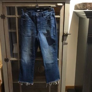 Old Navy High Rise Frayed Hem Ankle Jeans